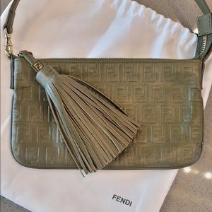 FENDI Leather Tassle Pouchette